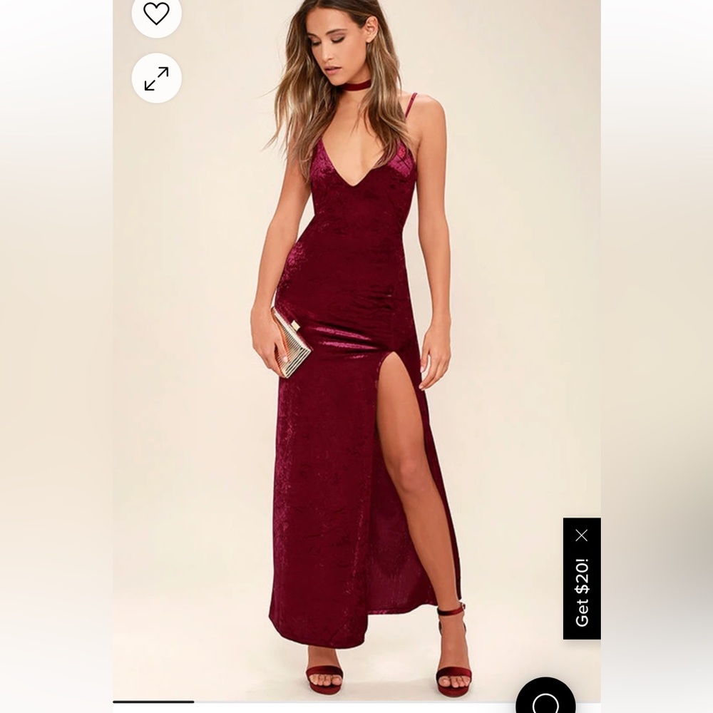Lulus Nobody But You Burgundy Velvet Maxi Dress